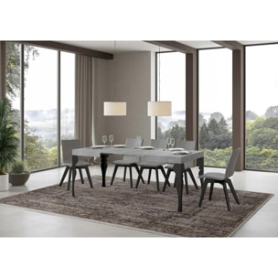 Mesa extensible 70x110/194 cm Paxon Cemento estructura Antracita