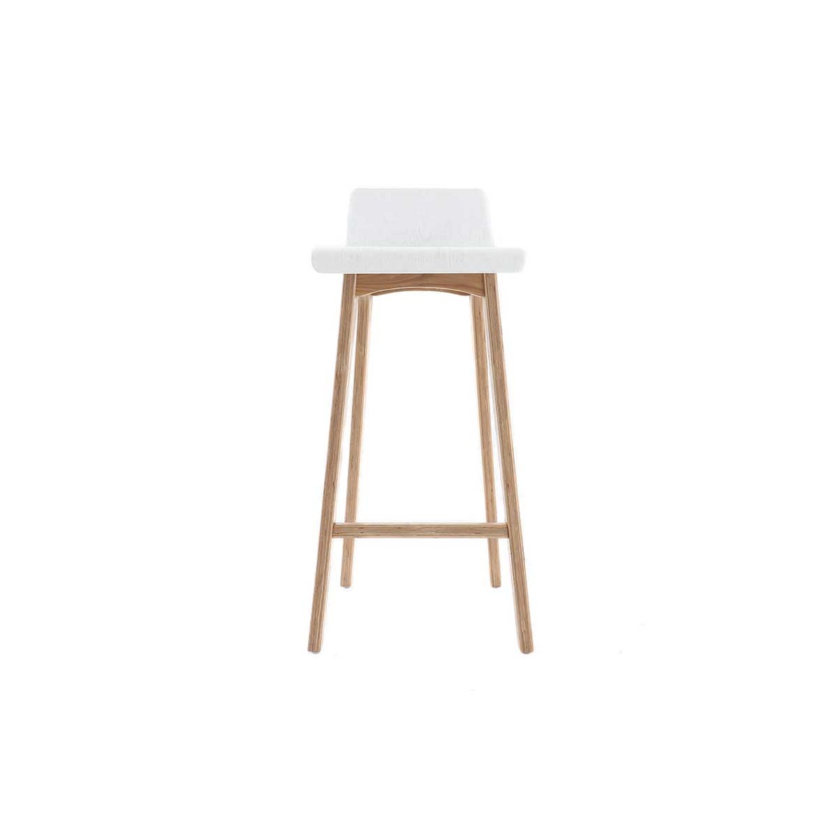 Tabourets de bar scandinaves blancs et bois clair H75 cm (lot de 2) BALTIK