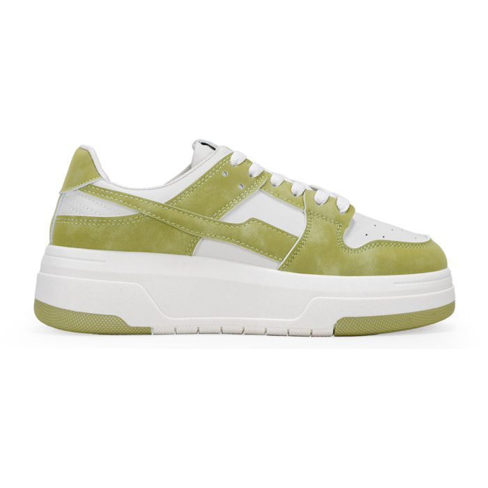 Zapatillas con plataforma verdes con cordones