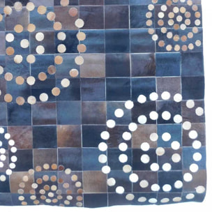 Tapis peau de vache kilim fait main FOKO