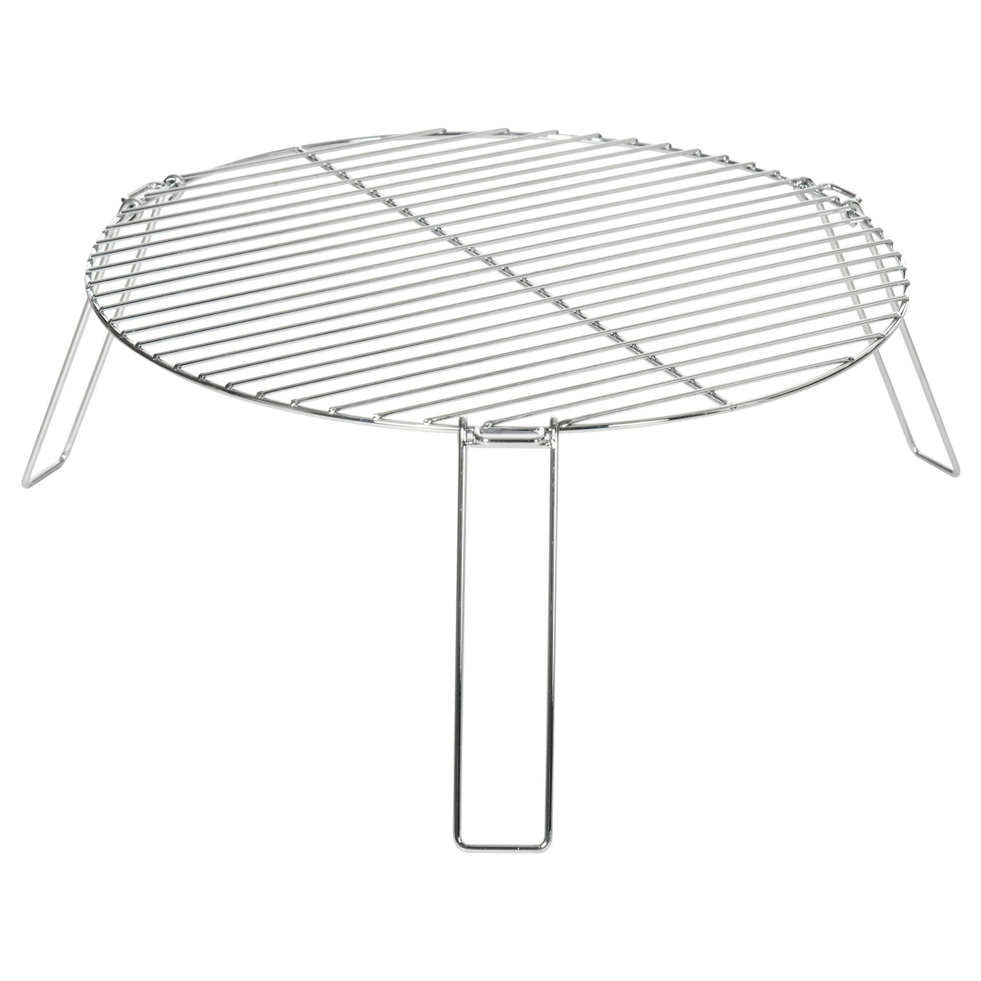 Grille de barbecue pliable portable avec trépied - Ø 50 x 21H cm - acier galvanisé