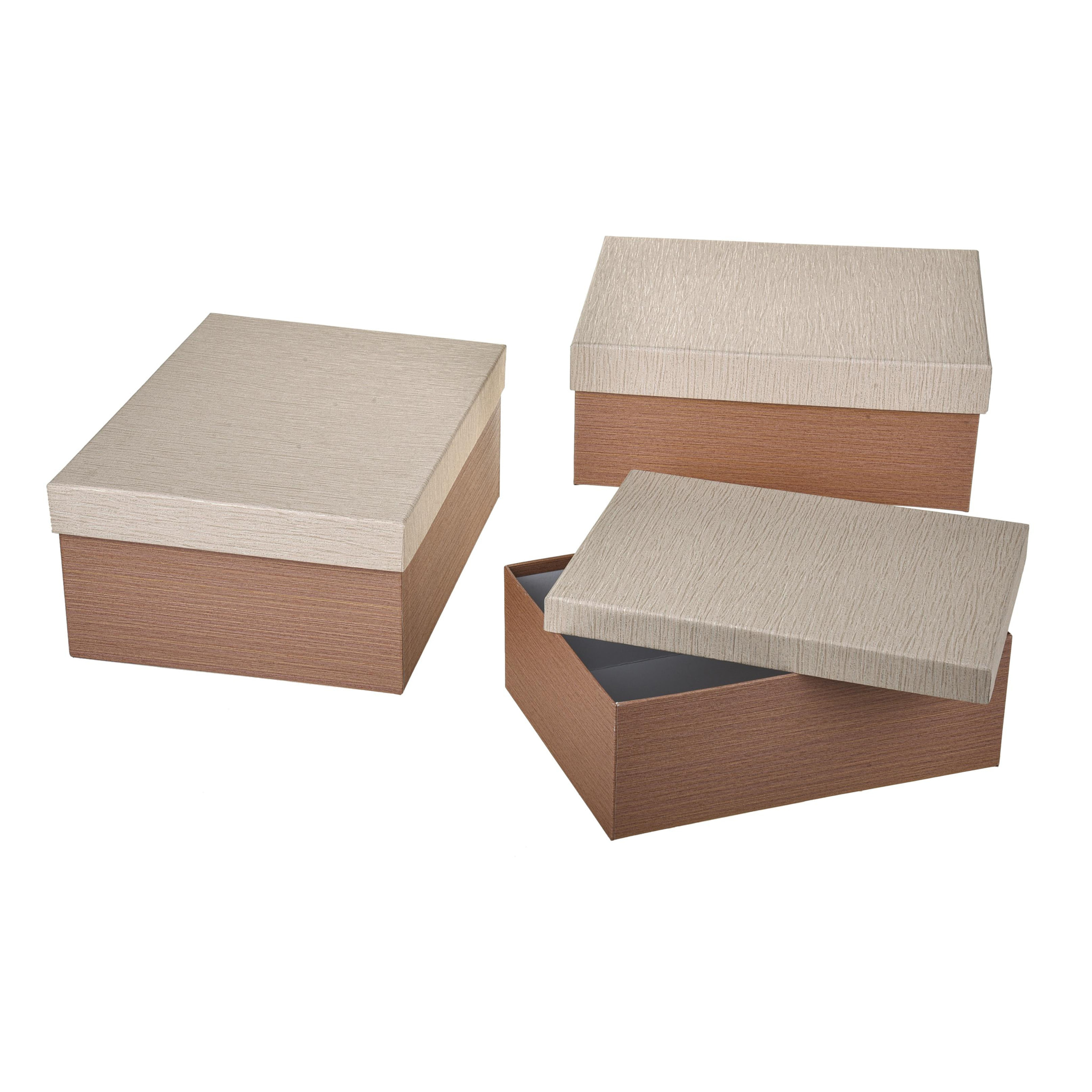 Set Di 3 Scatole Rettangolare. Dimensioni40X31X18 Cm - Pezzi 1 - 40,5X18X31,5cm - Colore: Verde - Bianchi Dino - Decorazioni Varie