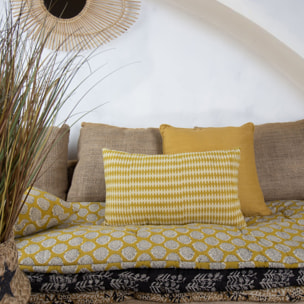 Coussin en coton jaune 30x50cm NARMADA
