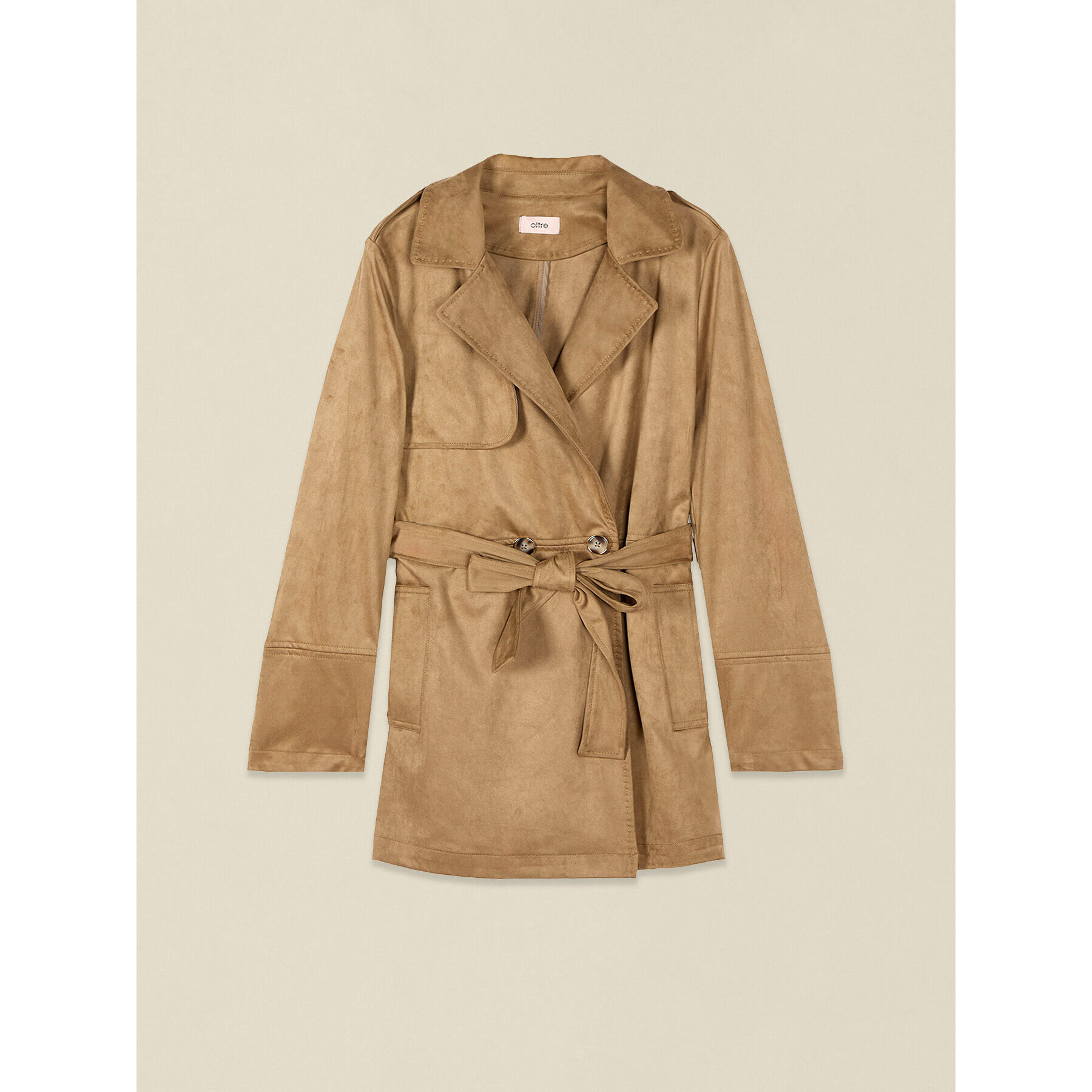 Oltre - Trench effetto nabuk - Beige