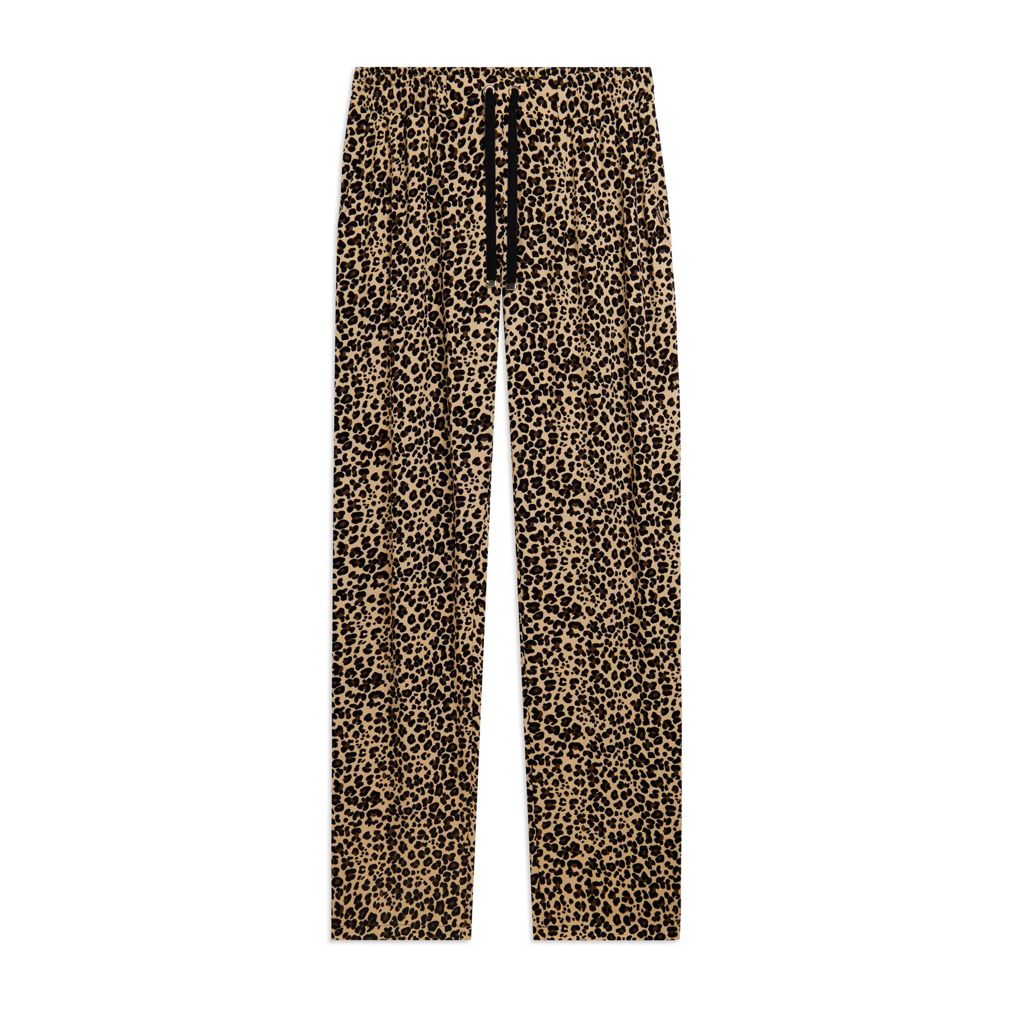 Pantaloni straight leg in viscosa stampa animalier