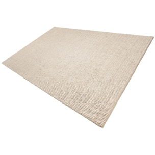 QUENTIN - Tapis rectangulaire 160x230cm en laine tissée couleur beige