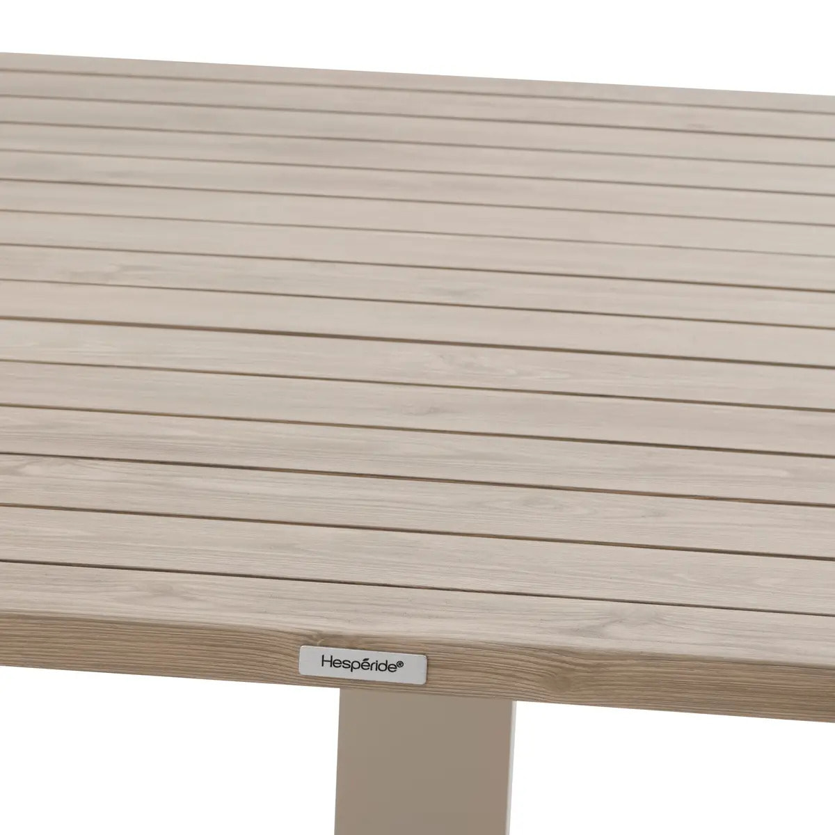 Table de jardin relevable carrée "Salimia" graphite & honey 110 x 110 x 69cm en aluminium