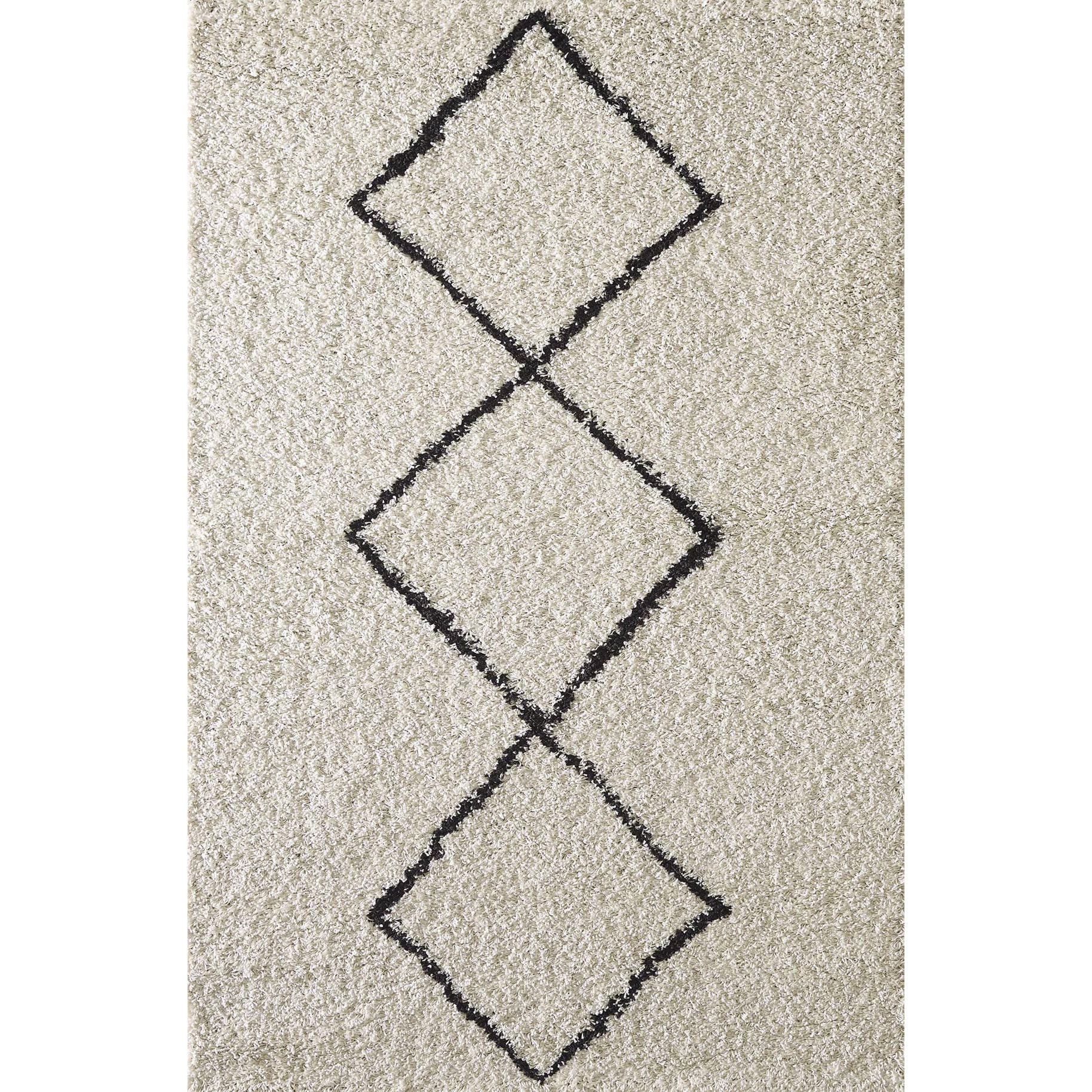 ASMA - Tapis shaggy à poils longs, motif berbère crème