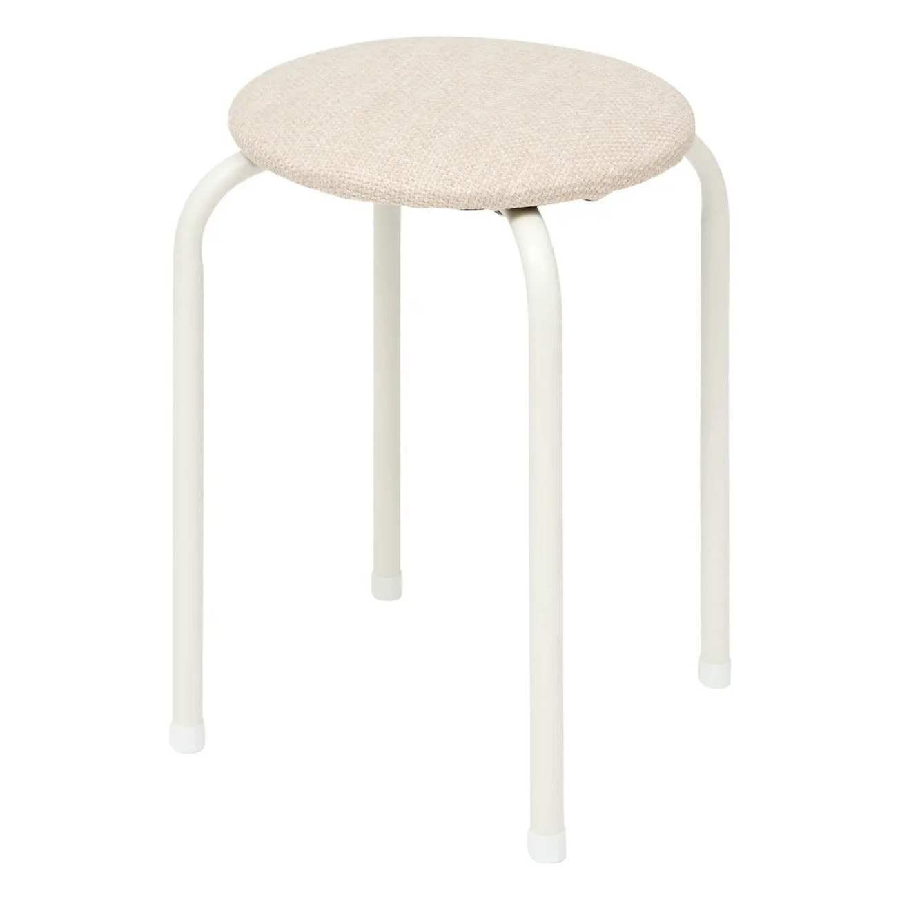 Tabouret Flexy Plus beige en tissu chiné