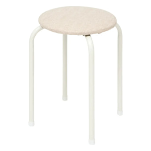 Tabouret Flexy Plus beige en tissu chiné
