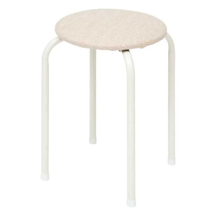 Tabouret Flexy Plus beige en tissu chiné
