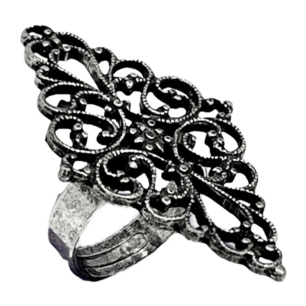 Anillo Rombo Vintage en plata 10µ envejecida