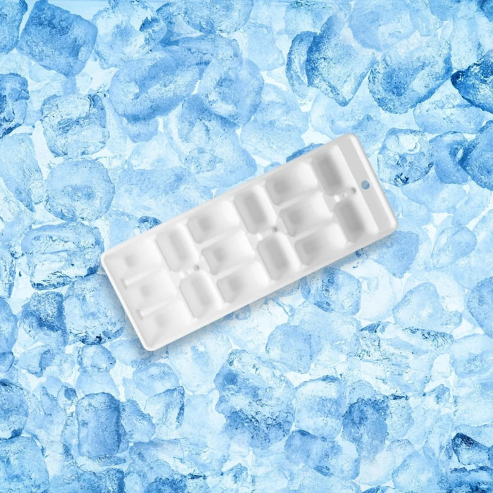 Lot de 3 bacs à glaçons de 15 glaçons en plastique blanc Fackelmann