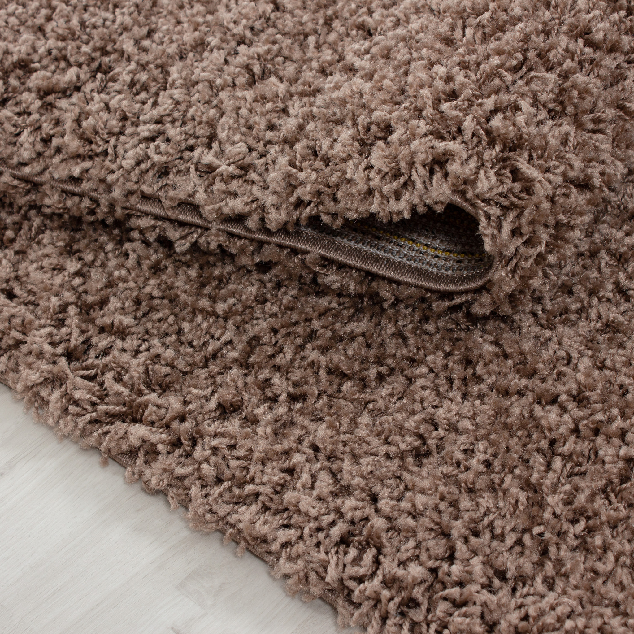 OTTAWA - Tapis rond shaggy uni Moka