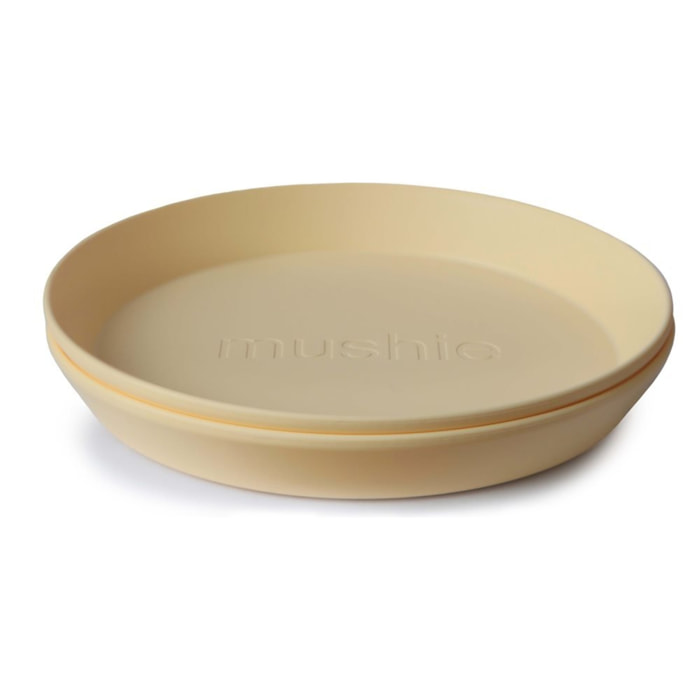 Mushie Pack Dos Platos Redondos Solid