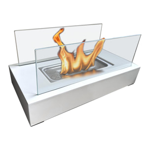Chimenea de etanol de sobremesa con dos pantallas de cristal templado ALGEIROS W PURLINE 750 W