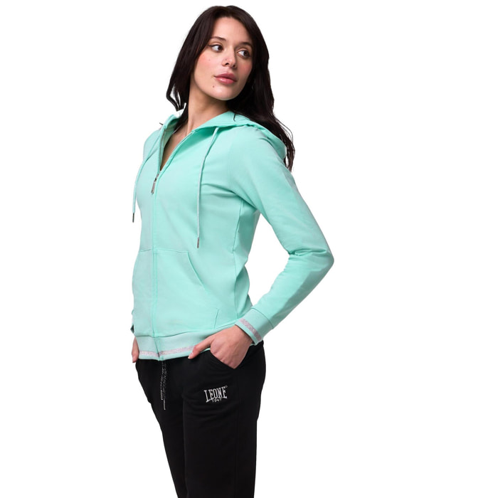 Tuta da donna con felpa con cappuccio e zip e joggers non felpata Leone Bright