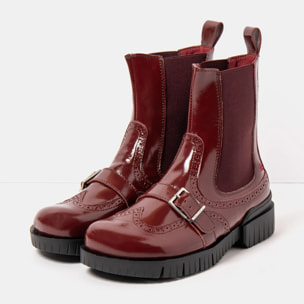 Botines 1848 NAPPA SHINNY BURDEOS /OXFORD color Burdeos