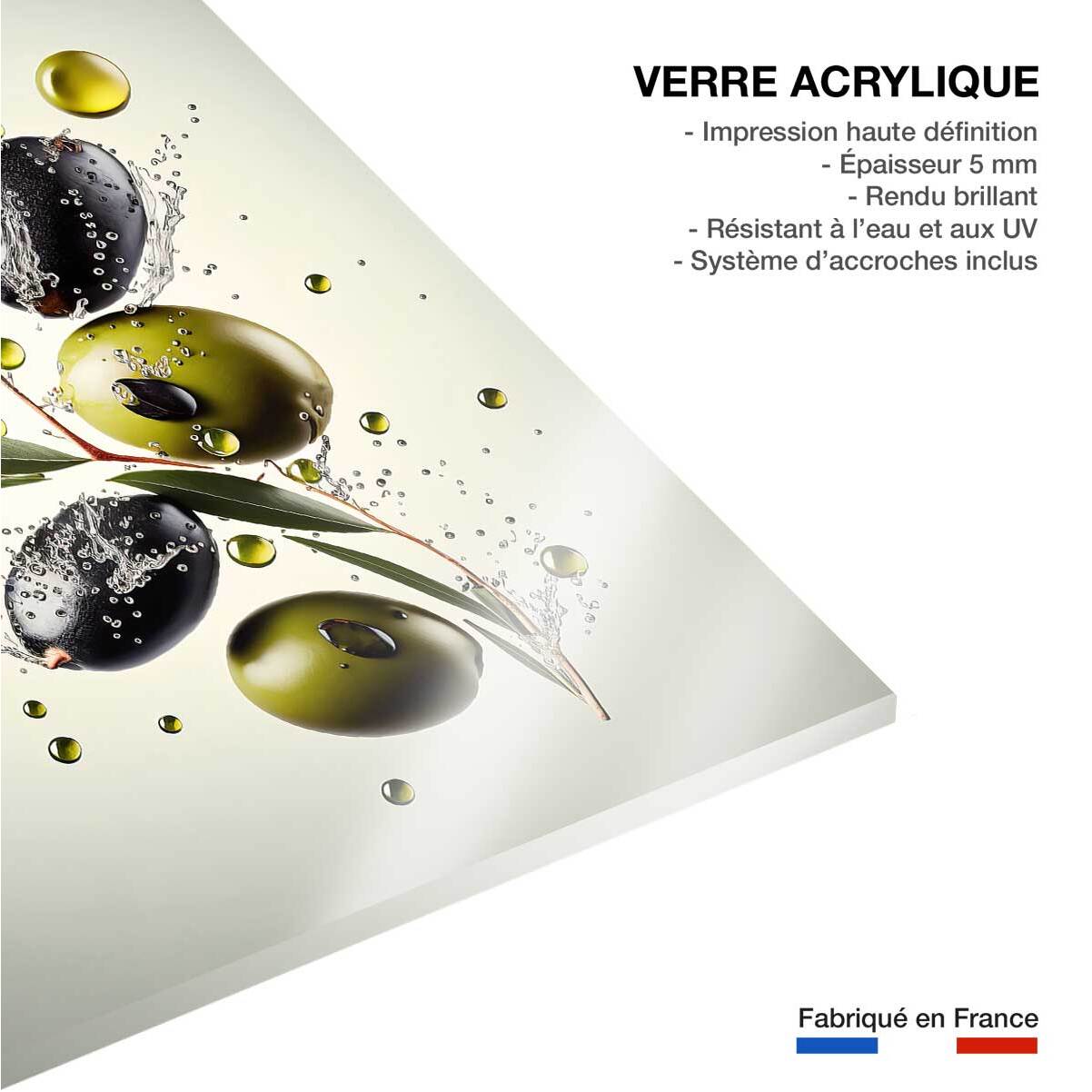 Tableau fruits et legumes olives fraiches  Tableau plexiglas