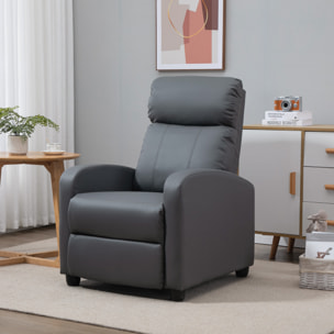 HOMCOM Sillón de Masaje Relax Reclinable con Mando a Distancia 2 Zonas de Masaje 8 Programas 5 Niveles de Intensidad y Temporizador Tapizado en PU 68x88x98 cm Gris