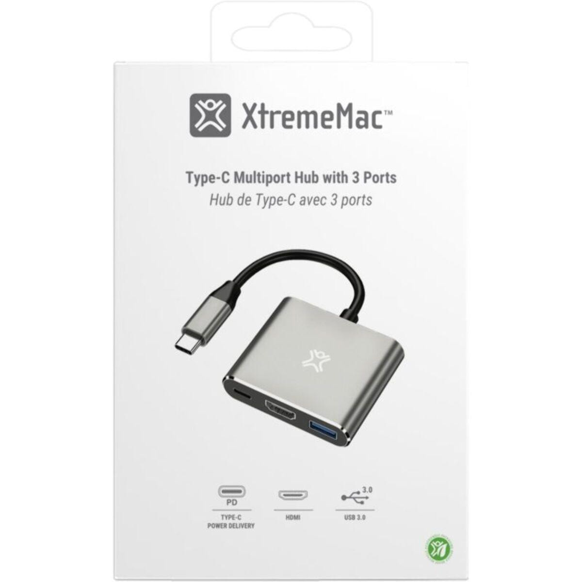 Hub USB C XTREMEMAC type C 3 ports HDMI + USB-A + USB-C PD
