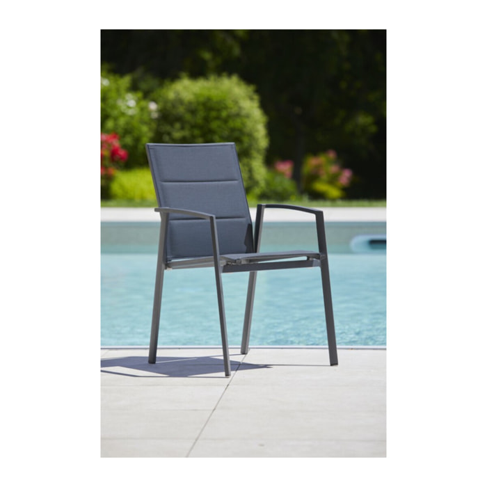 Ensemble table et chaises de jardin  - gris - NAPLINEA