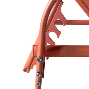 Lot de 2 bains de soleil SARDINIA en textilène terracotta - structure terracotta