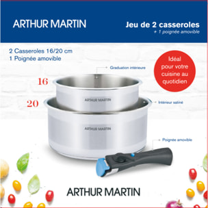 AM. Set de 2 casseroles 16/20cm inox