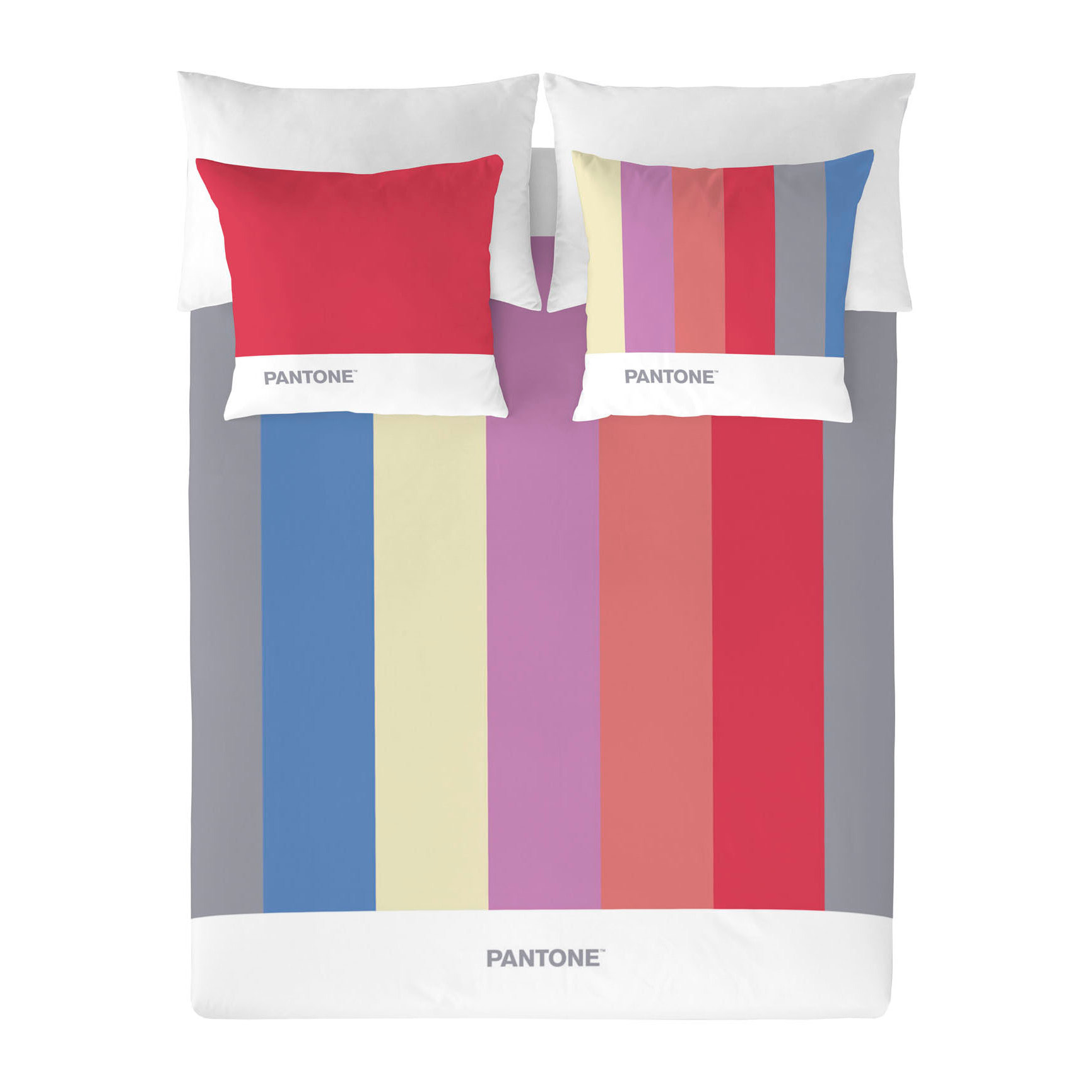 Pantone - Funda Nórdica Estampada - Cierre Solapa - 100% Algodón - Incluye 1/2 Fundas de Almohada - Stripes