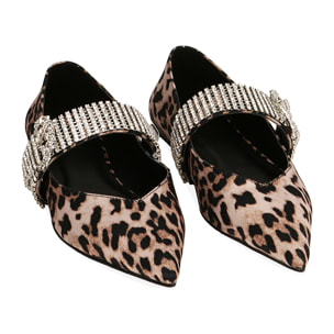 Ballerine gioiello leopard in raso