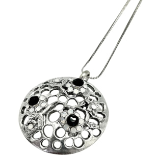 Collar largo Garden Opal&Black plata 10µ