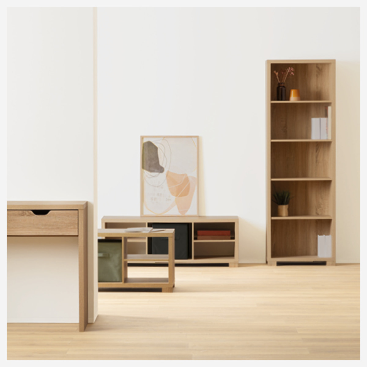 Table basse 2 niveaux Effet bois naturel Bivoak