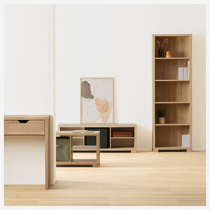 Table basse 2 niveaux Effet bois naturel Bivoak