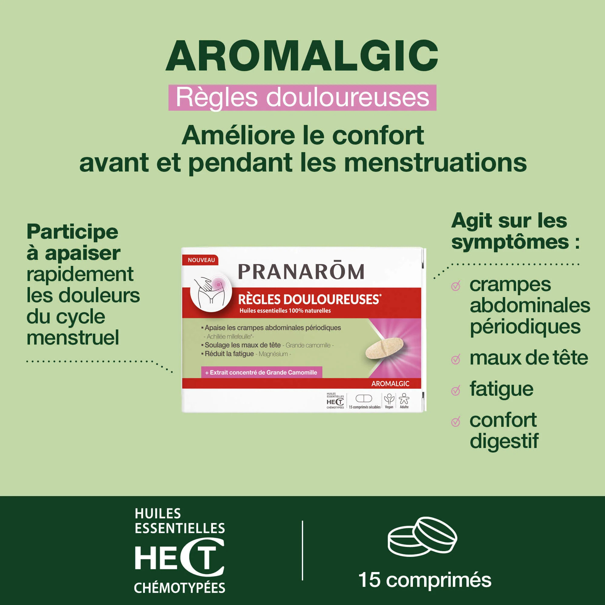 Pranarom - Comprimés pour règles douloureuses - 15 comprimes