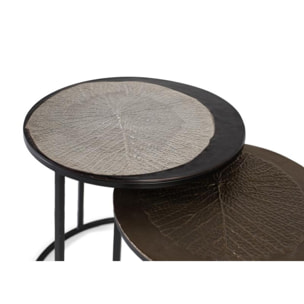 Ensemble de deux tables d'angle - 50x56x44 - 50x44x50cm