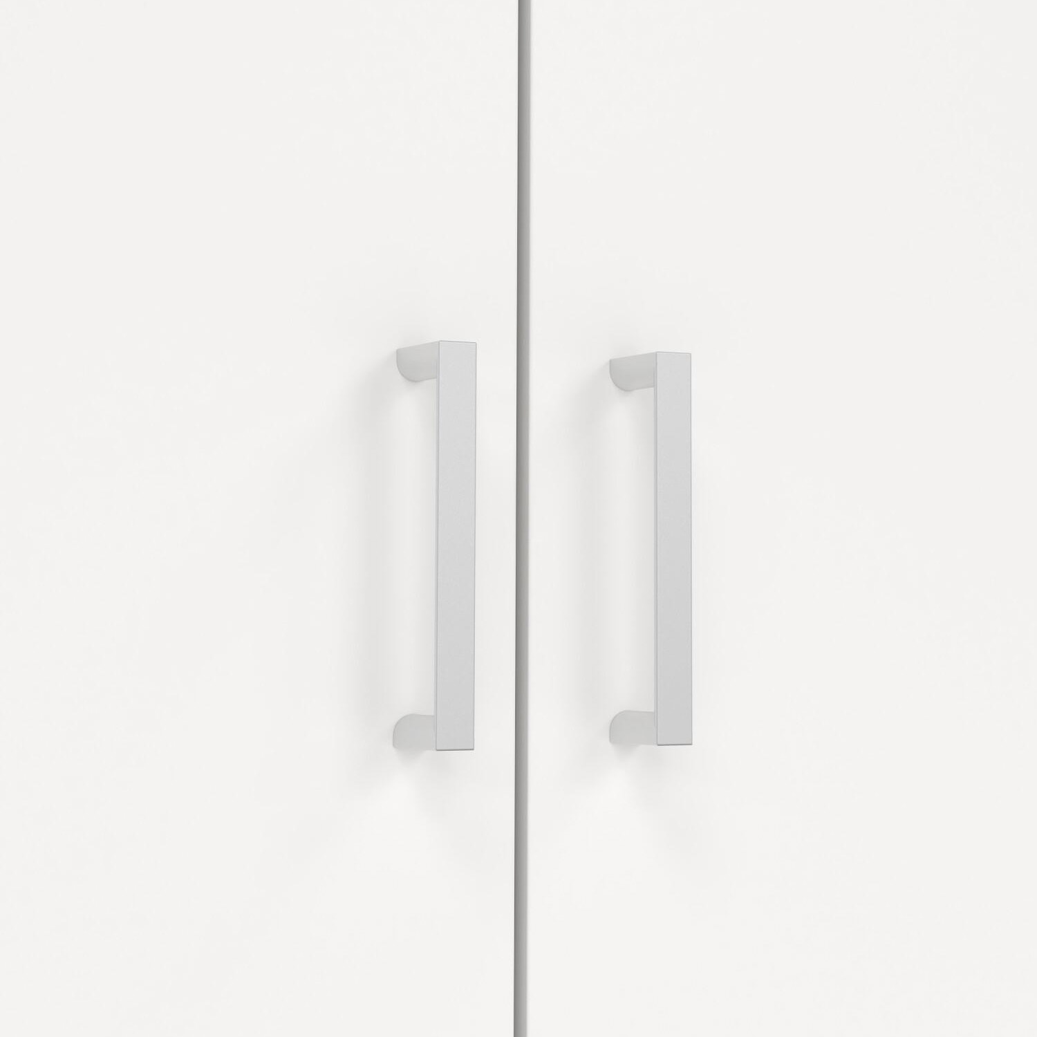 Armadio Con 3 Ante Battenti Multiuso Design Moderno Salvaspazio Funzionale Ampio Vano Con Barra Appendiabiti E Ripiani 115.8 x 49.52 x 175.4 Cm Bianco