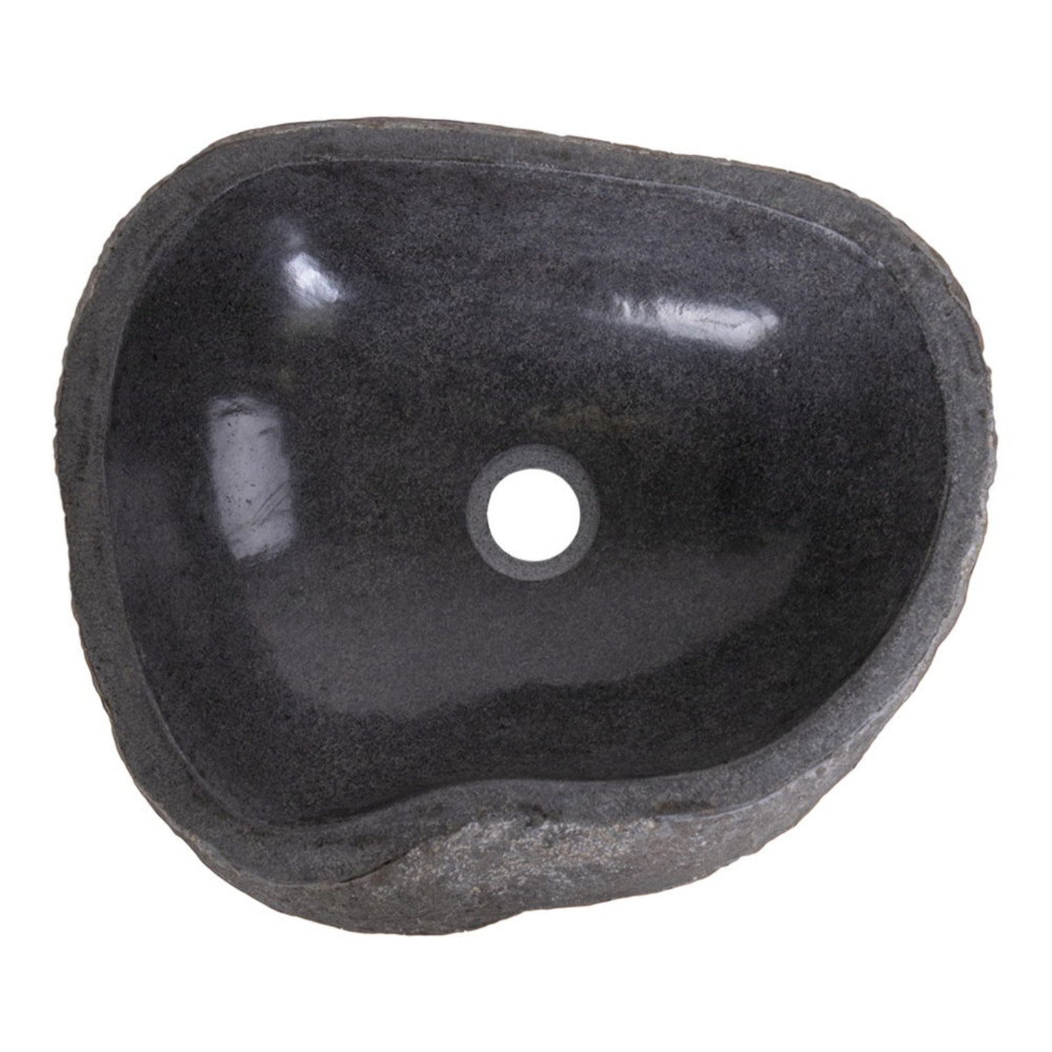 Lavabo in pietra di fiume Donau — effetto naturale 35x40x15 cm
