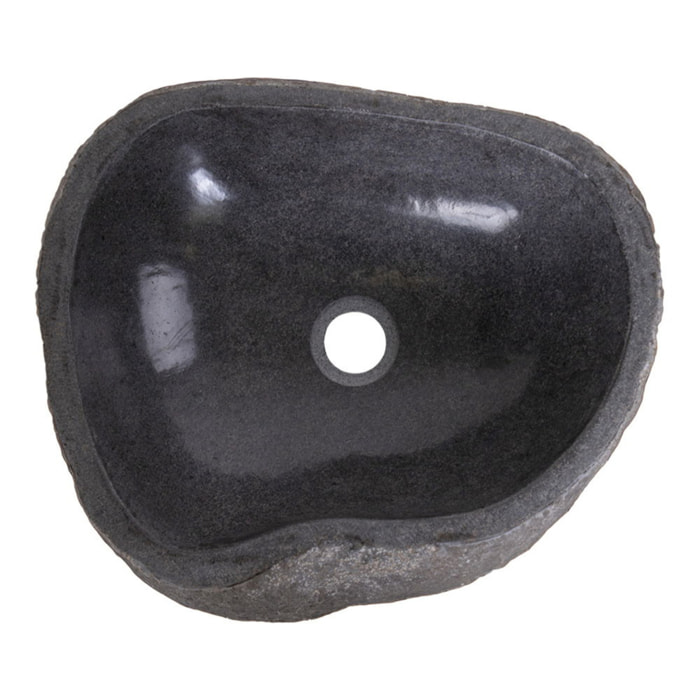 Lavabo in pietra di fiume Donau — effetto naturale 35x40x15 cm