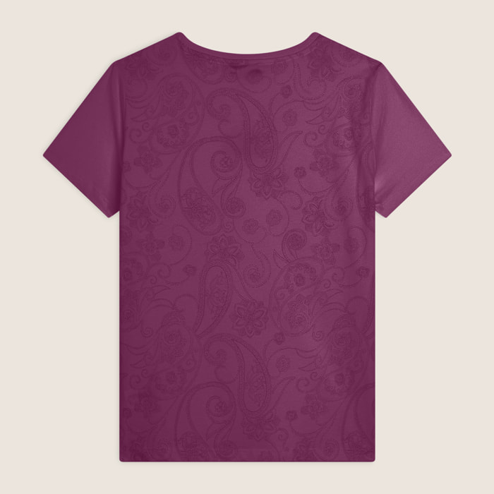 T-shirt donna in jersey con retro fantasia paisley
