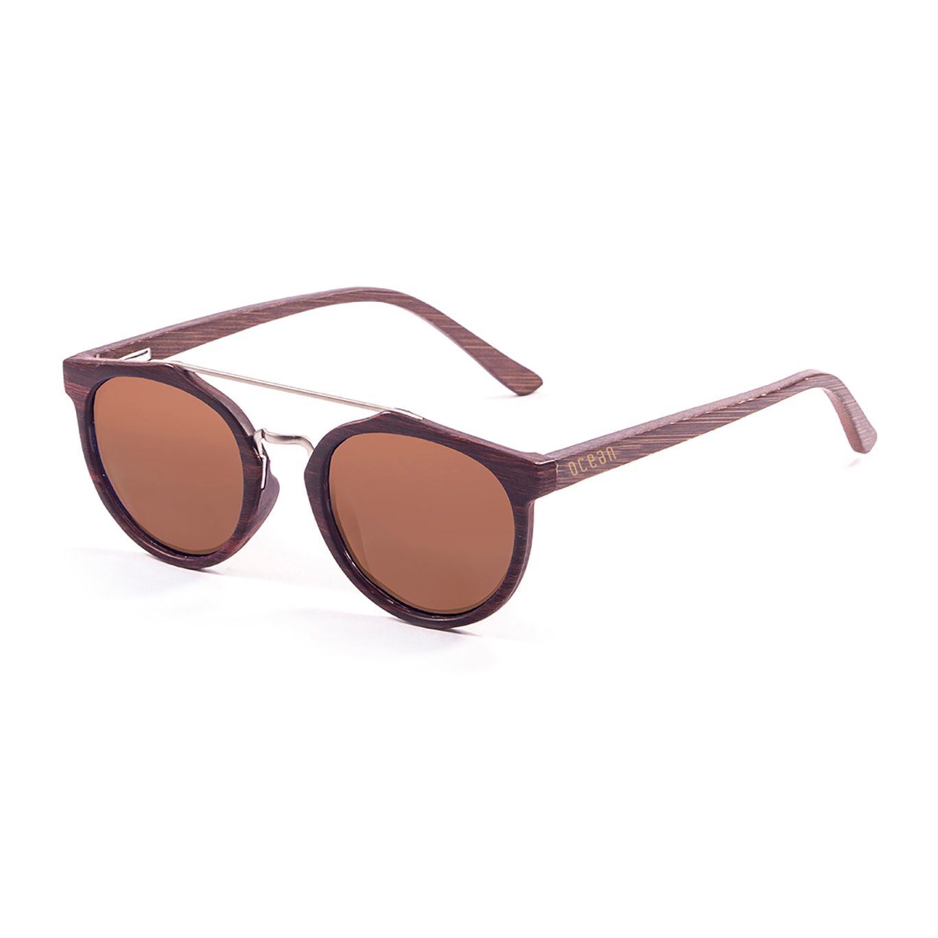 Gafas de sol OCEAN GUETHARY - Frente marrón mate con brazo marrón bambú / Marrón