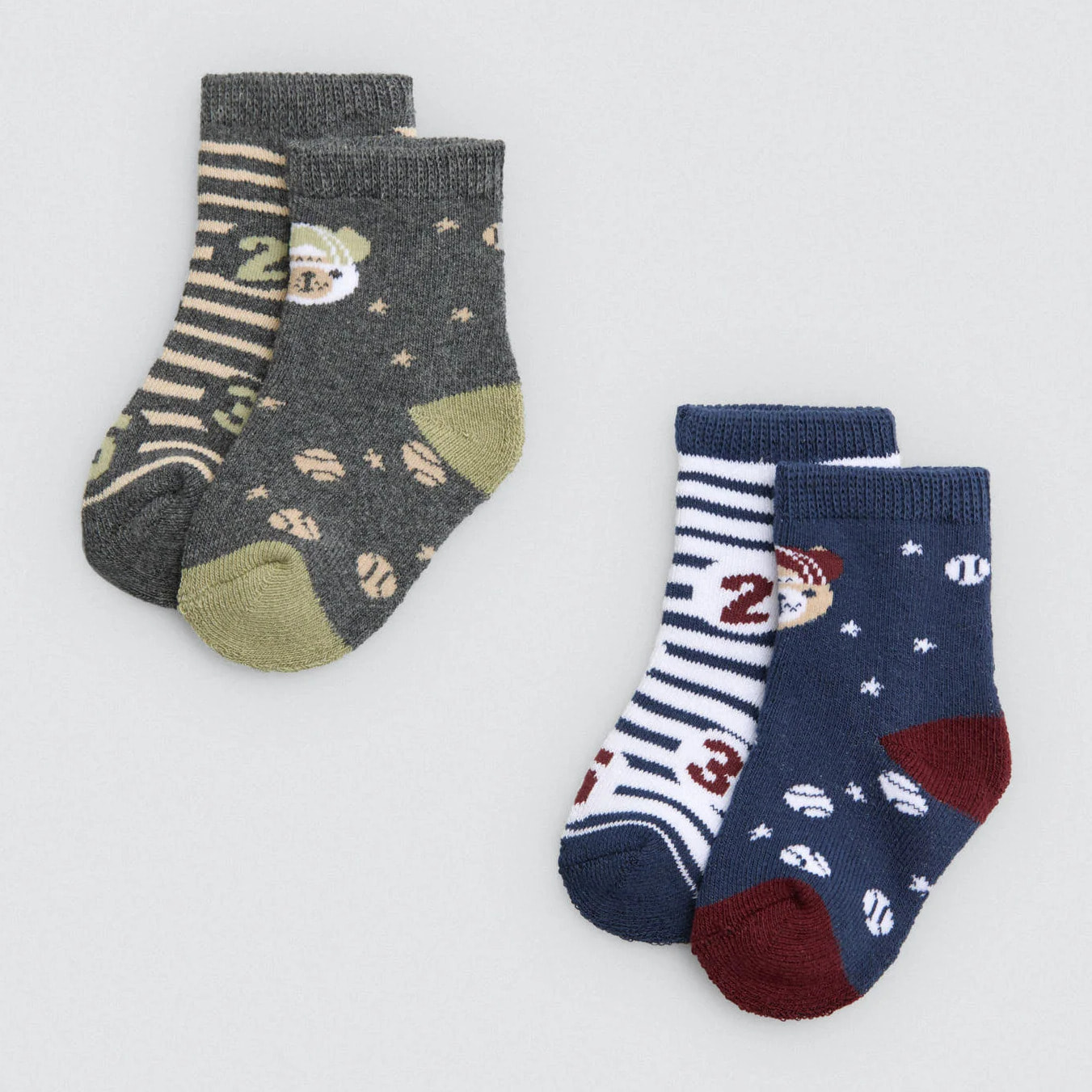 Confezione da 4 calzini termici stampati per neonato