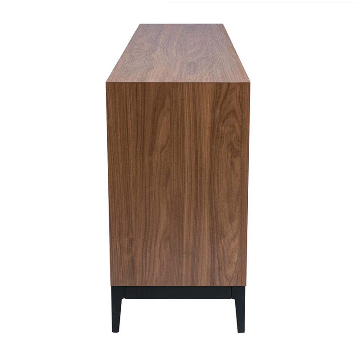 Buffet vintage finition bois foncé noyer et métal noir avec rangements L180 cm SARTO