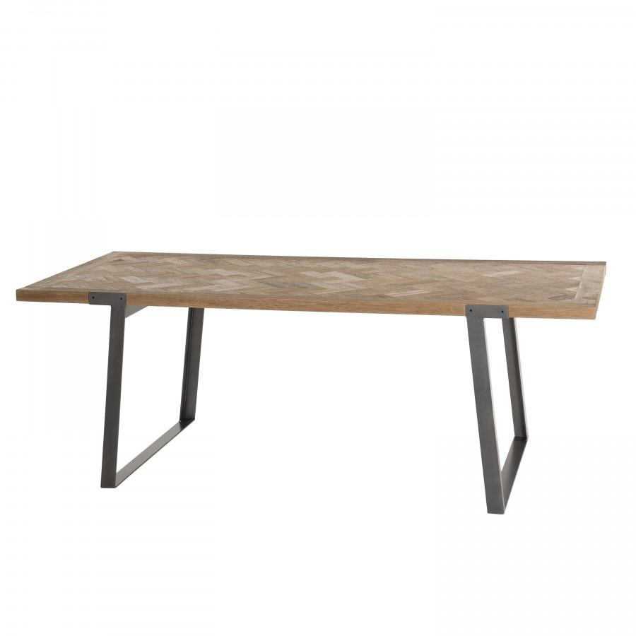 CLEMENCE - Table à manger 220x100cm bois et métal