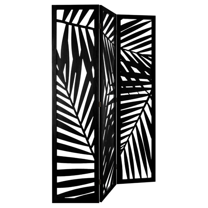 Paravent "Akira" feuille bois noir H170cm