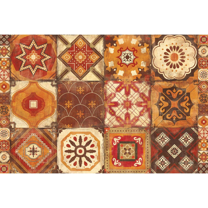 Tableau cuisine vintage tuiles marocaines épices  Toile imprimée