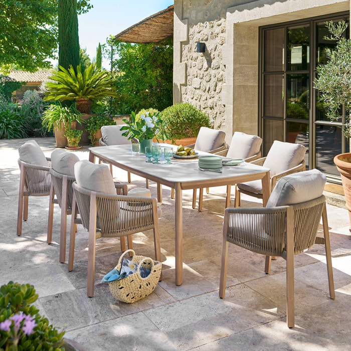 Table de jardin Nelora 8 places 100x210cm beige