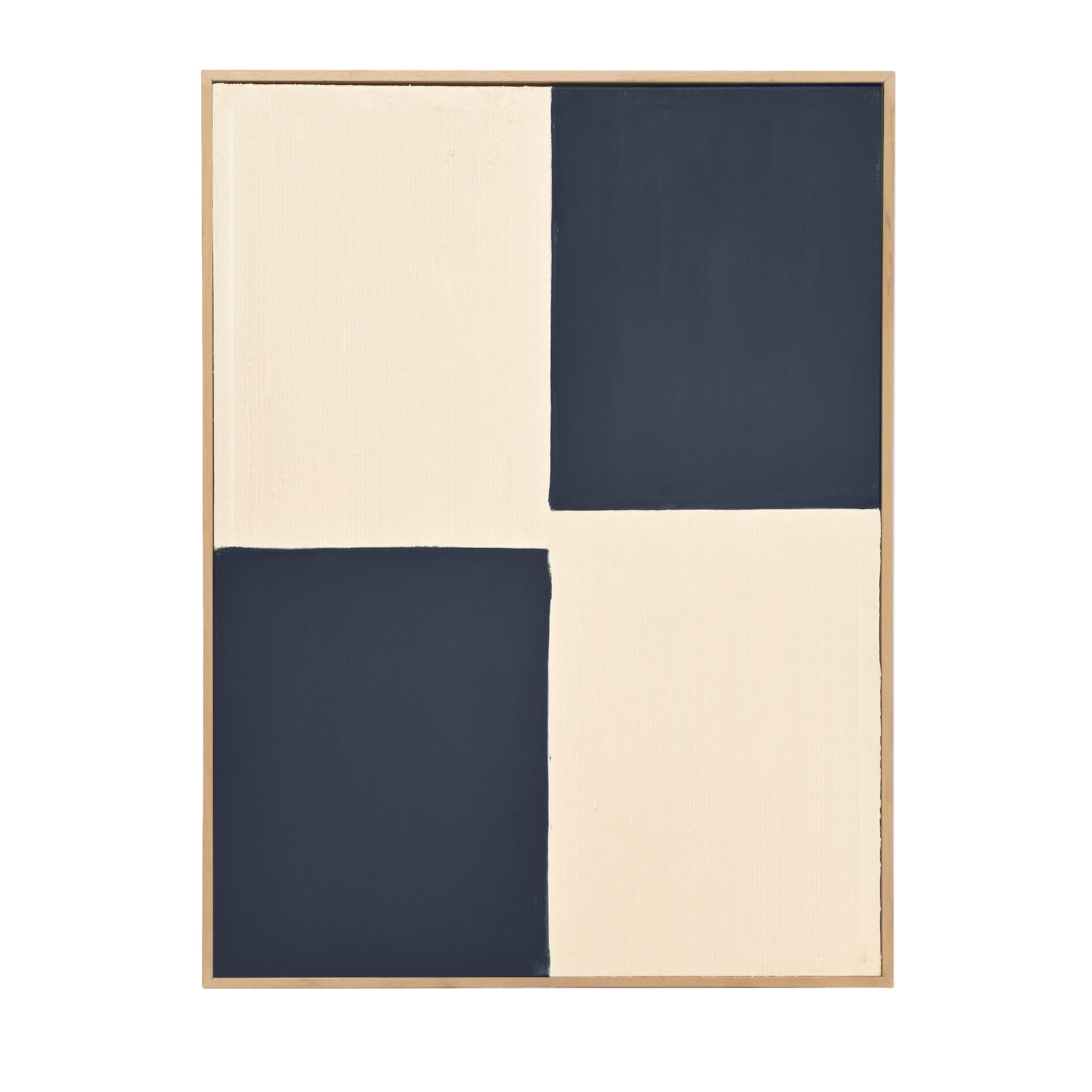 Tableau bleu et blanc décoratif sur coton avec cadre en bois peint à la main à la peinture à l'huile en différentes tailles