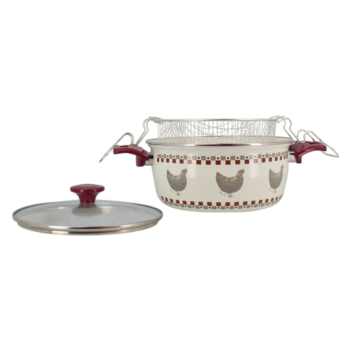 Friteuse en acier émaillé 24cm - tous feux GALLINA