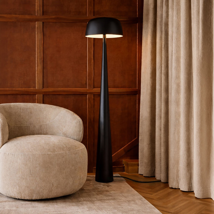 Lampadaire en métal noir KALYSTA