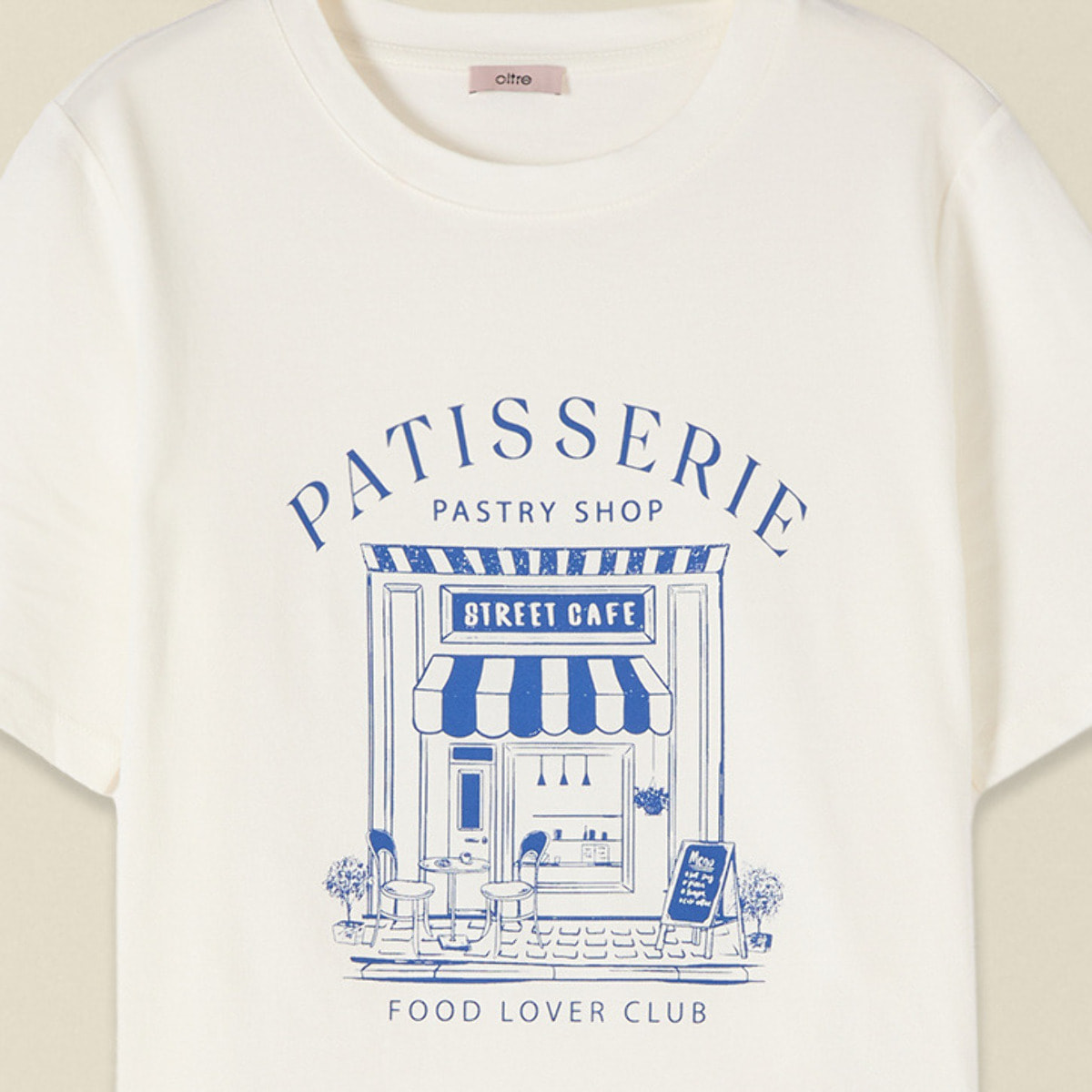 Oltre - T-shirt in cotone con stampa - Bianco
